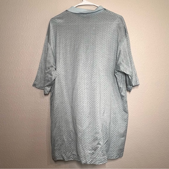 Bobby Jones Polo Shirt Mens Large Light Blue Chevron Vintage Golf Cotton - Picture 10 of 12